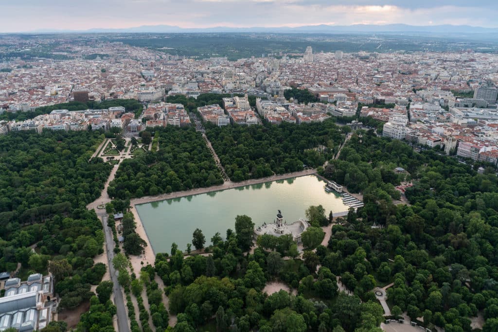 Parque del Retiro, uno de los espacios verdes en Madrid