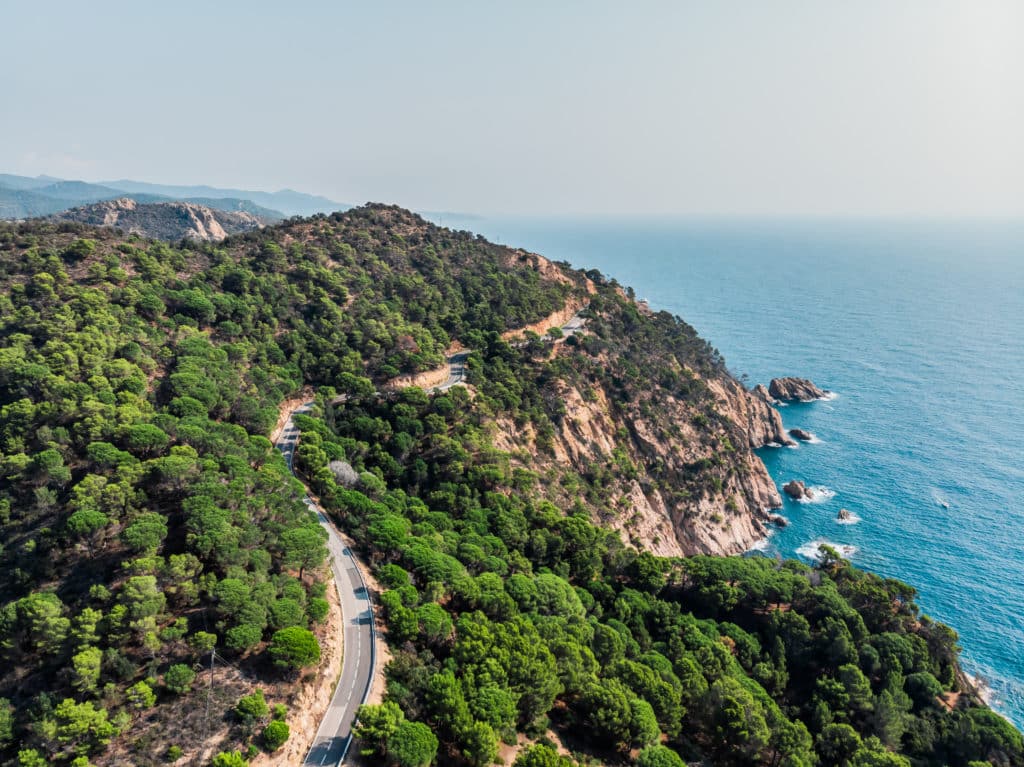 Carretera cerca de Tossa de Mar