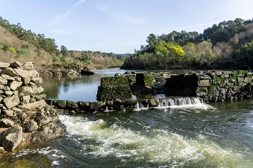 Paisaje del río Miño cerca del pueblo de Arbo