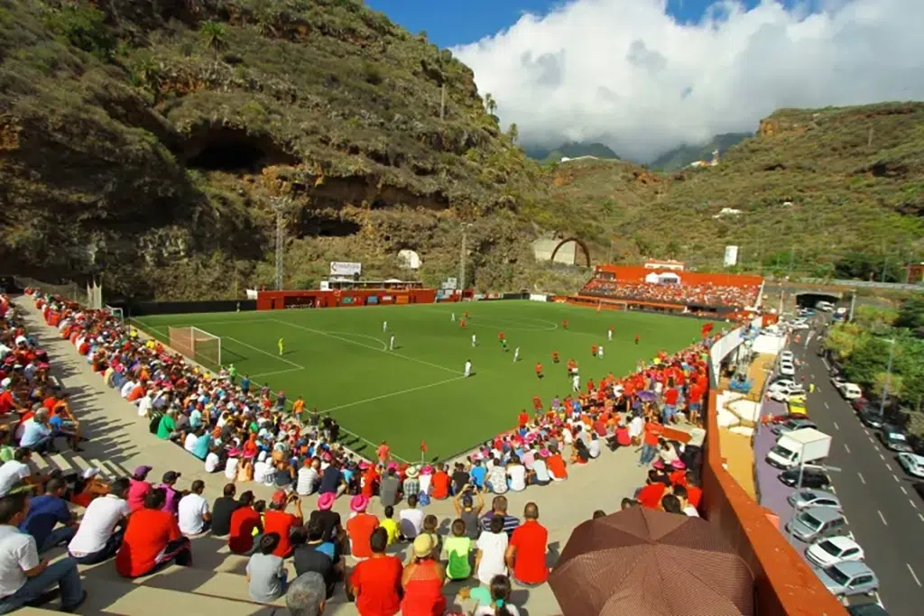 El estadio Silvestre Carrillo, donde juega sus partidos el CD Mensajero de La Palma.