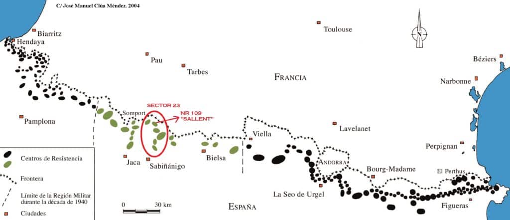 Mapa línea P. Por José Manuel Clúa Méndez. Ayuntamiento de Sallent de Gállego