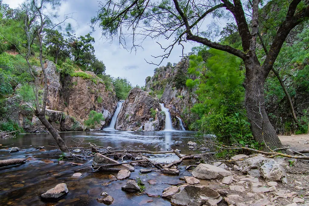 Las cascadas del Hervidero, punto final del camino del Brincadero.