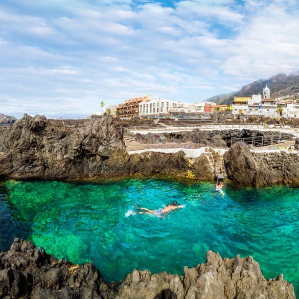 Landscape with Garachico town of Tenerife, Canary Islands, Spain